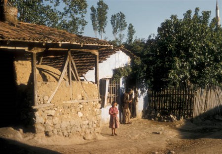 1957 YILINDA ÇINARCIK KÖY İÇİNDE KERPİÇ EVLER