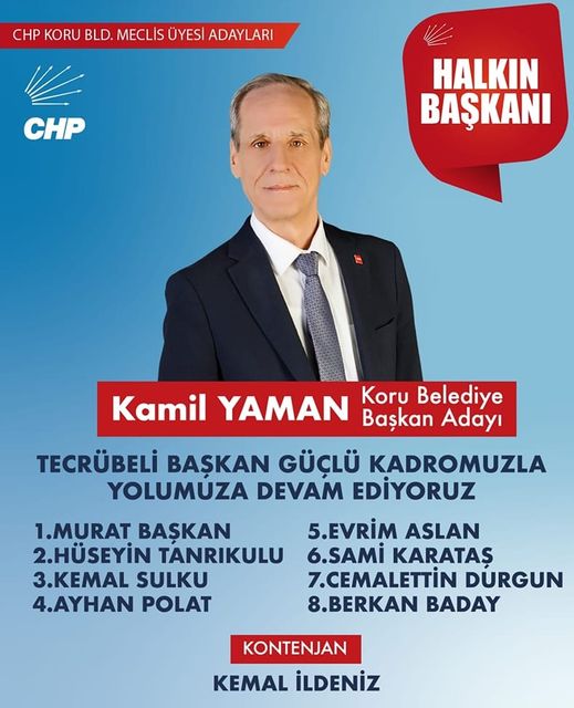 CHP KORU BELEDİYE MECLİS ÜYESİ ADAYLARI BELİRLENDİ