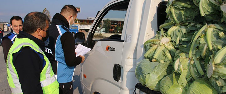 SEBZE MEYVE TAŞIYAN ARAÇLARA DENETİM