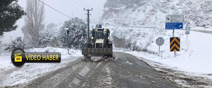 YALOVA'DA KAR, TÜM BÖLGELERDE ETKİLİ OLDU 