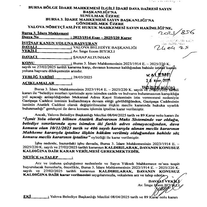 Meclis kararı ve başvuru